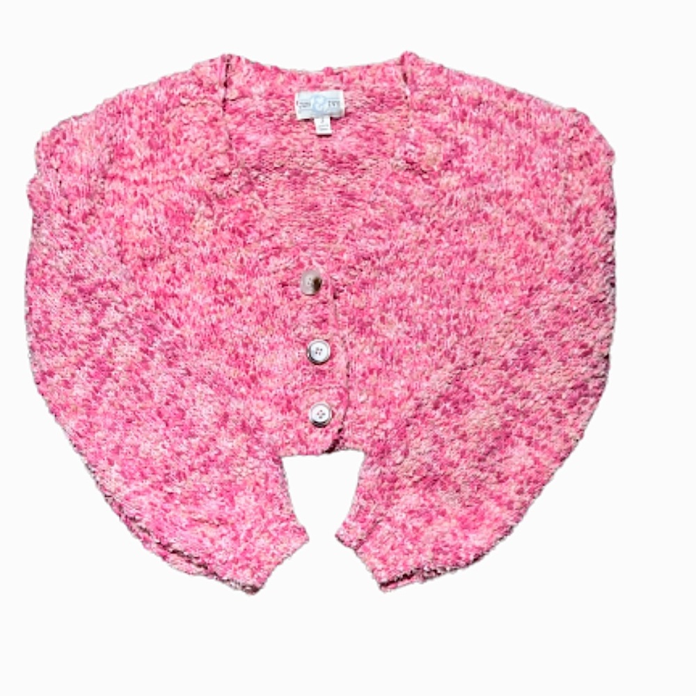 pink button up sweater